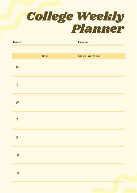 Weekly Assignments Template