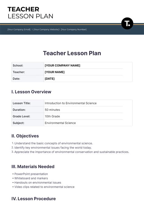 Weekly Lesson Plan Example Template Teacher Ready Studer Education