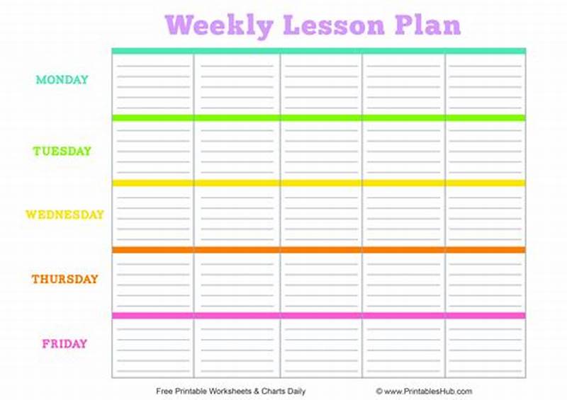 Weekly Lesson Plan Template Editable Free