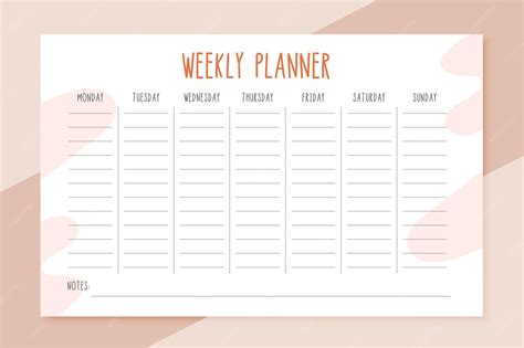 Weekly Plan Template