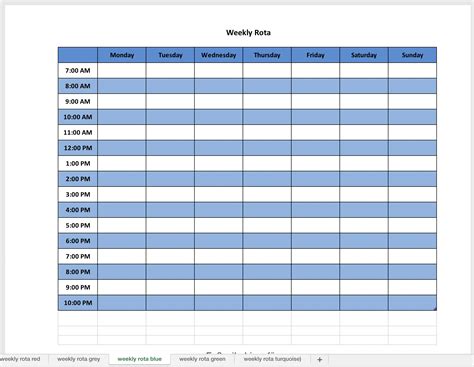 Weekly Planner Template Excel
