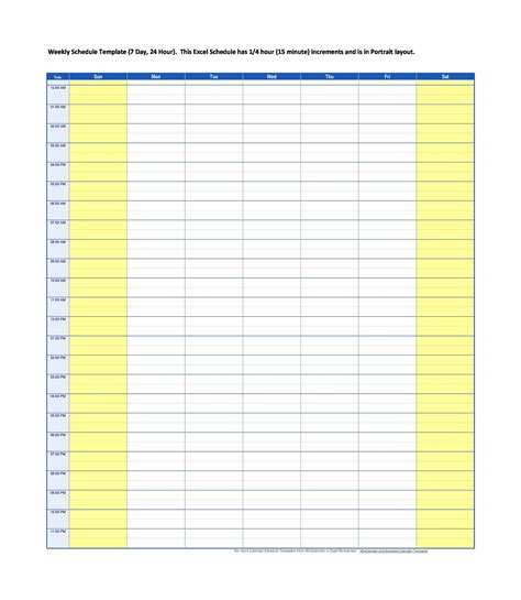 Weekly Scheduling Template