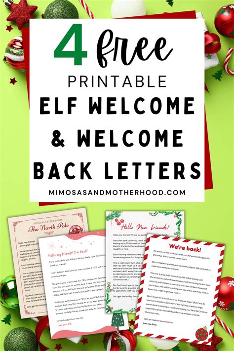 Welcome Back Elf Letter Free Printable