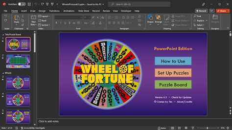 Wheel Of Fortune Powerpoint Template With Sound