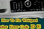 Whirlpool Direct Drive Washer Error Codes
