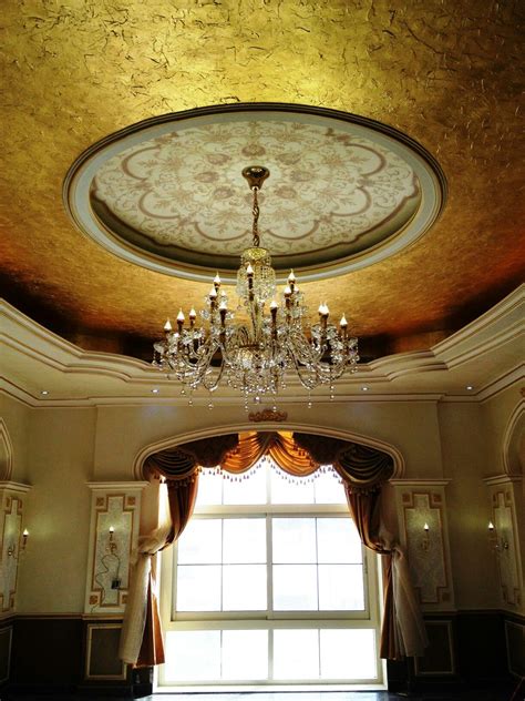 White Ceiling with Golden Embossed Domes