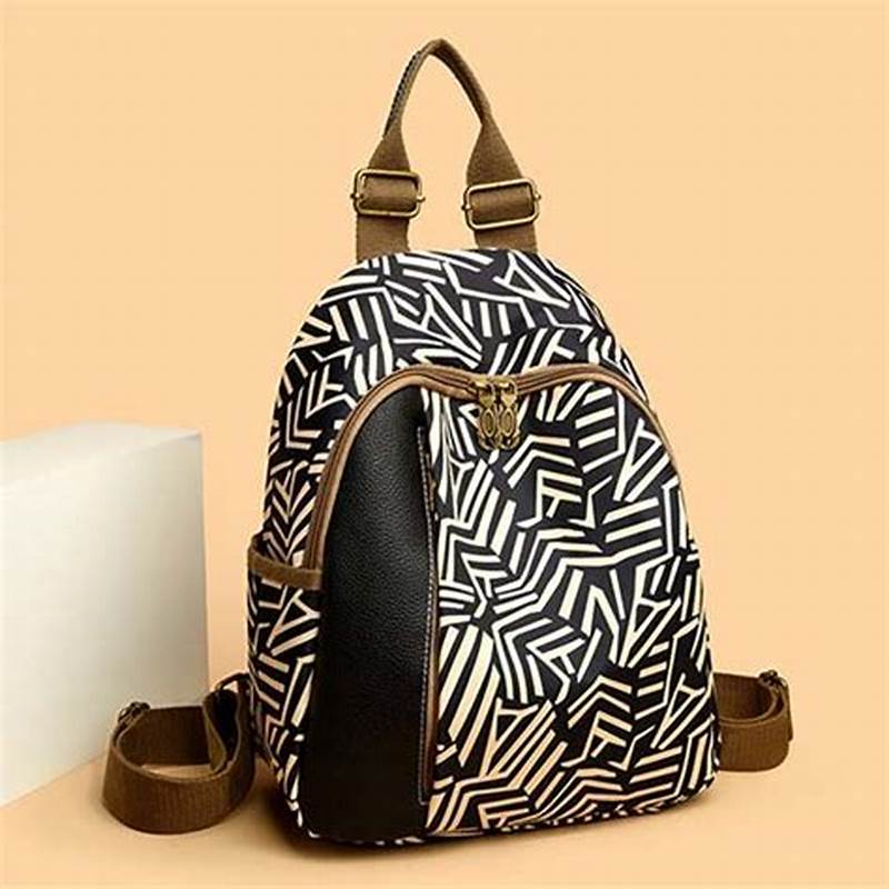 White Pattern Backpack