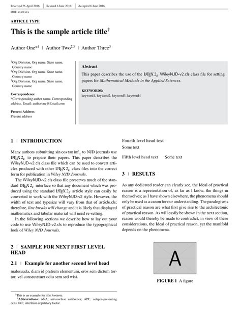 Wiley Latex Template