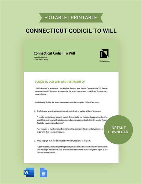 Will Template Connecticut