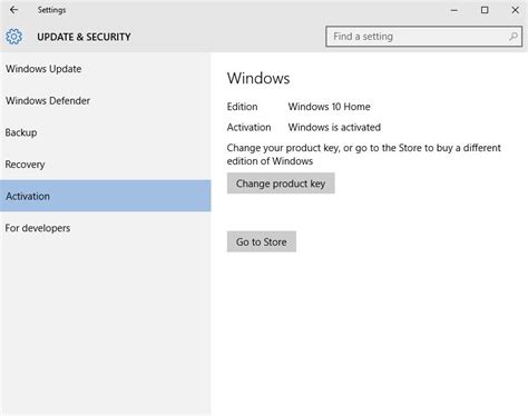 Windows 10 Activation