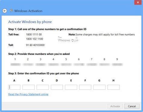 Windows Phone Activation Numbers