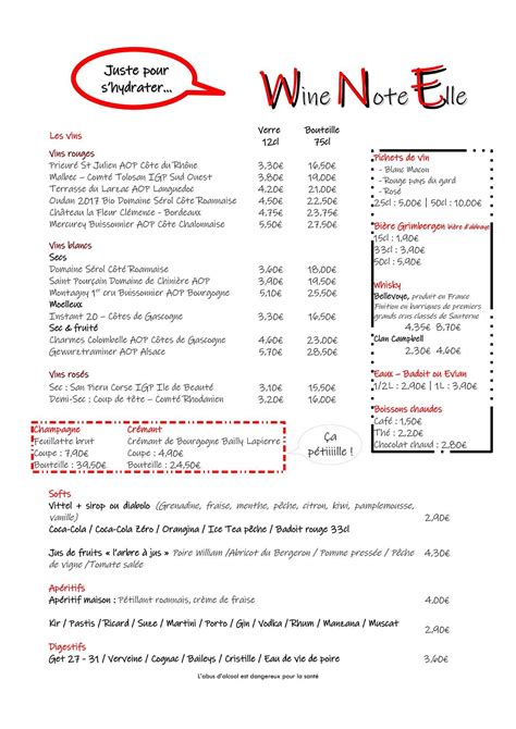 Wine Note Elle à Roanne