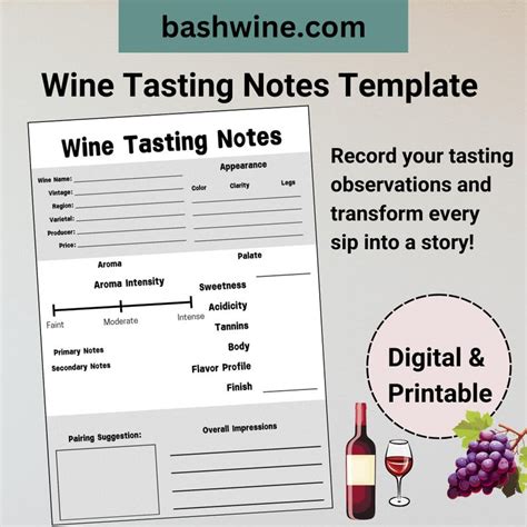 Wine Tasting Notes Template