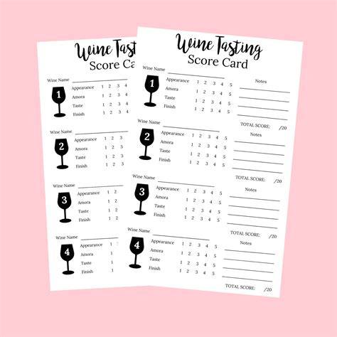 Wine Tasting Sheet Template