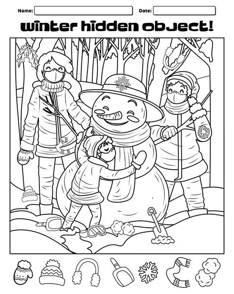 Winter Hidden Pictures Printable