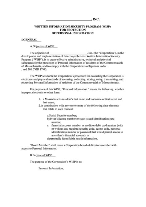 Wisp Template For Sole Proprietor