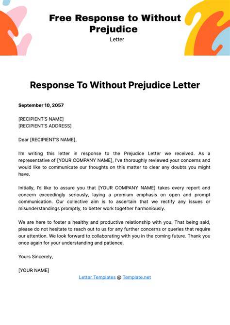 Without Prejudice Template Letter