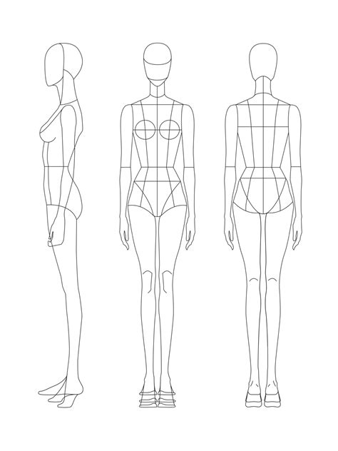 Woman Body Drawing Template