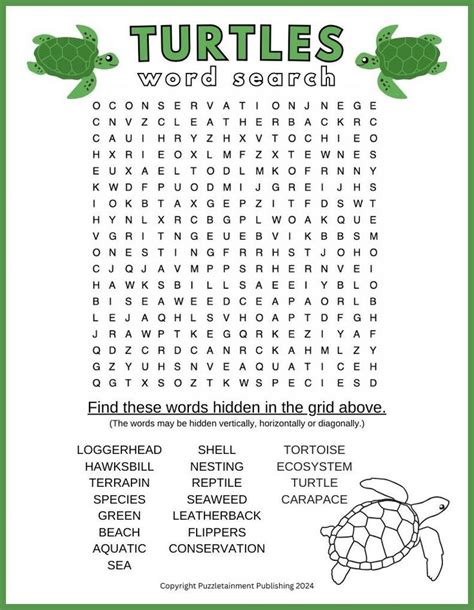 Wood Turtle Word Template