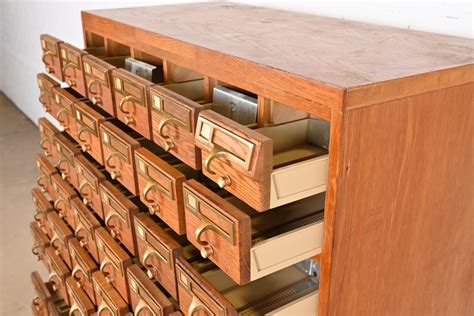Wooden Library Card Catalogue Drawers