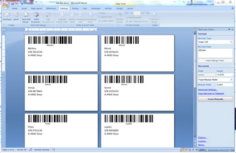 Word Barcode Label Template