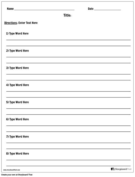 Word Definition Template