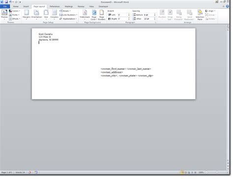 Word Envelope Template #10