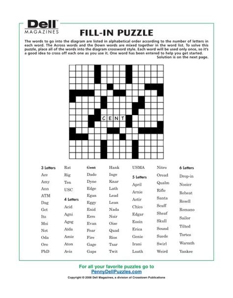 Word Fill In Puzzles Printable Free