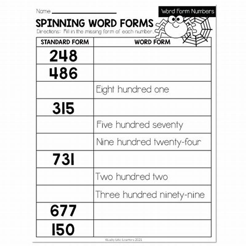 Word Form For Math