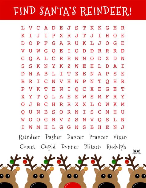 Word Search Christmas Free Printable