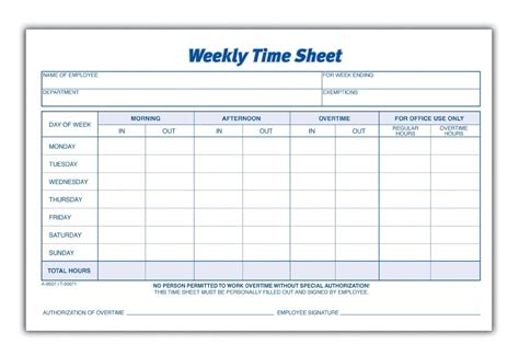 Work Time Sheet Template