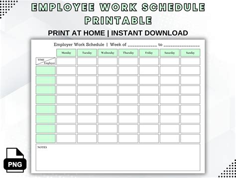 Workplace Schedule Template