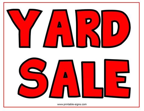 Yard Sale Sign Template