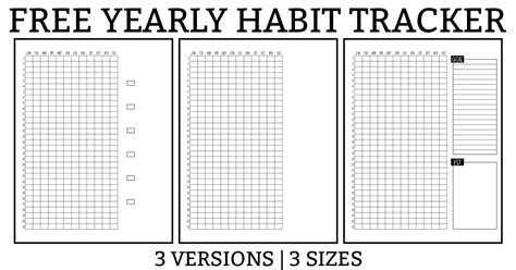 Yearly Habit Tracker Printable