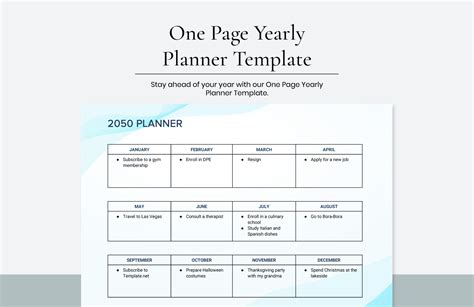 Yearly Planning Template