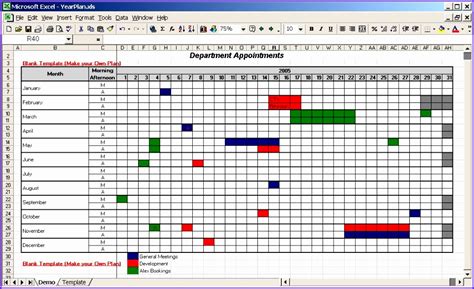 Yearly Schedule Template Excel - Free Download
