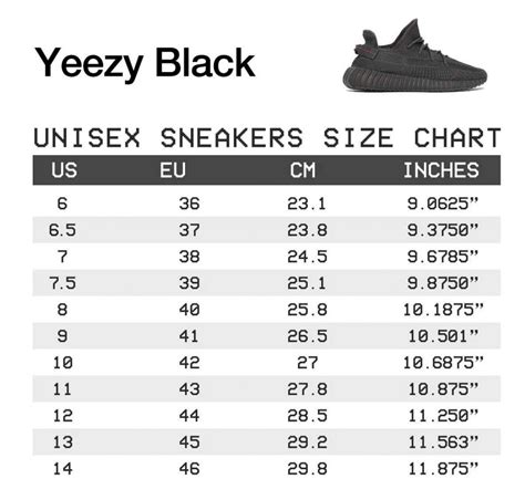 Yeezy Boots Size Chart