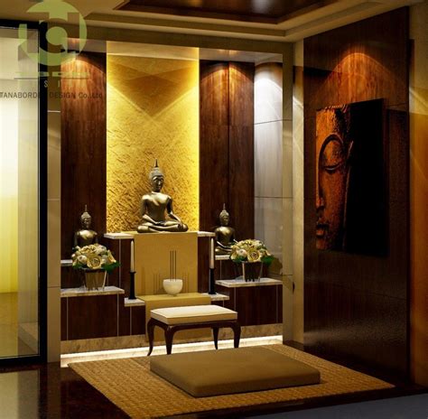 Warm glow lighting in Asian prayer room