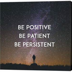 being patient and persistent