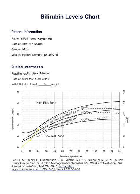 Bilirubin Level Chart