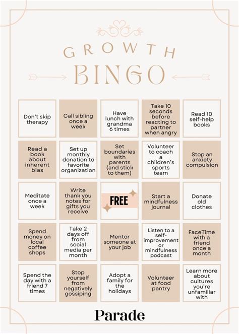 Bingo Vision Board Template