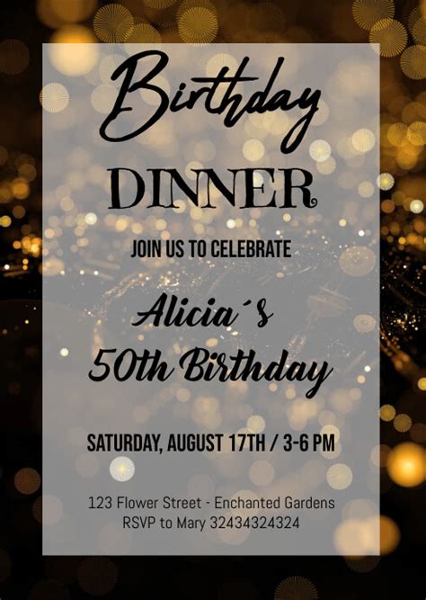 Birthday Dinner Invite Template