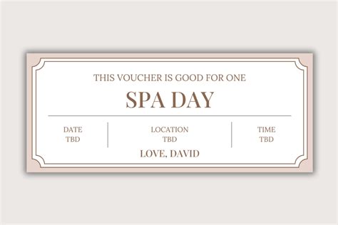 Blank Spa Day Voucher Template