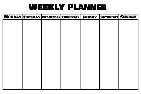 Blank Weekly Schedule Template