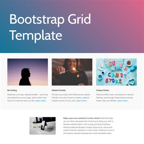 Bootstrap 4 Grid Template