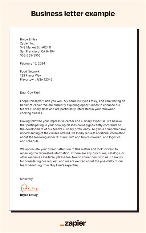 business letter format