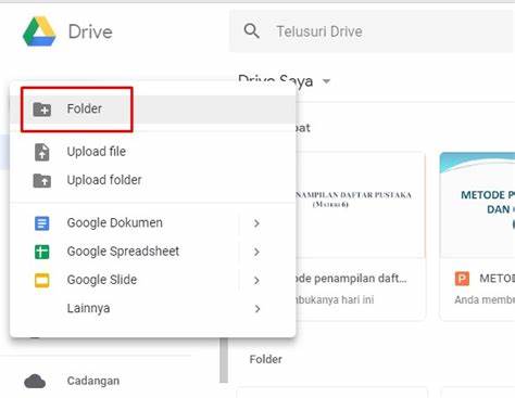 membuat folder baru di Google Drive