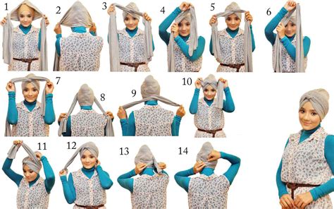 membuat hijab turban