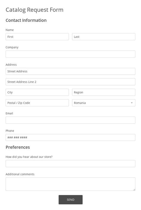 Catalog Request Form