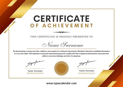 Certificate For Achievement Template